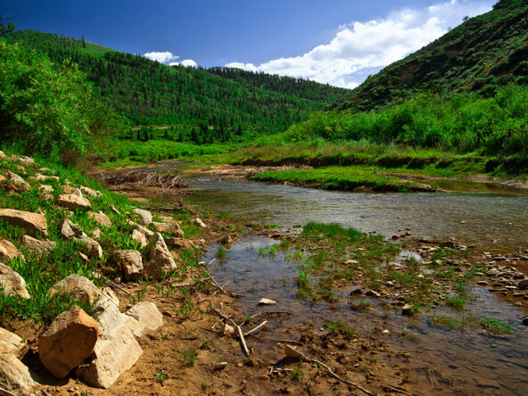 Stream near lot B5 at Scofield Mountain Estates