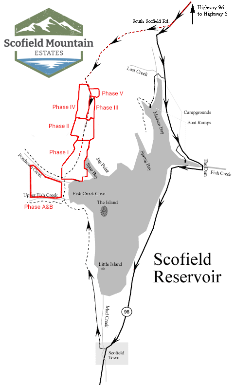 Directions to Scofield Mountain Estates: Phases Map